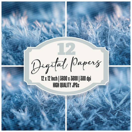 Ice Crystals Light Blue Texture Digital Paper Pack (DDD002050)