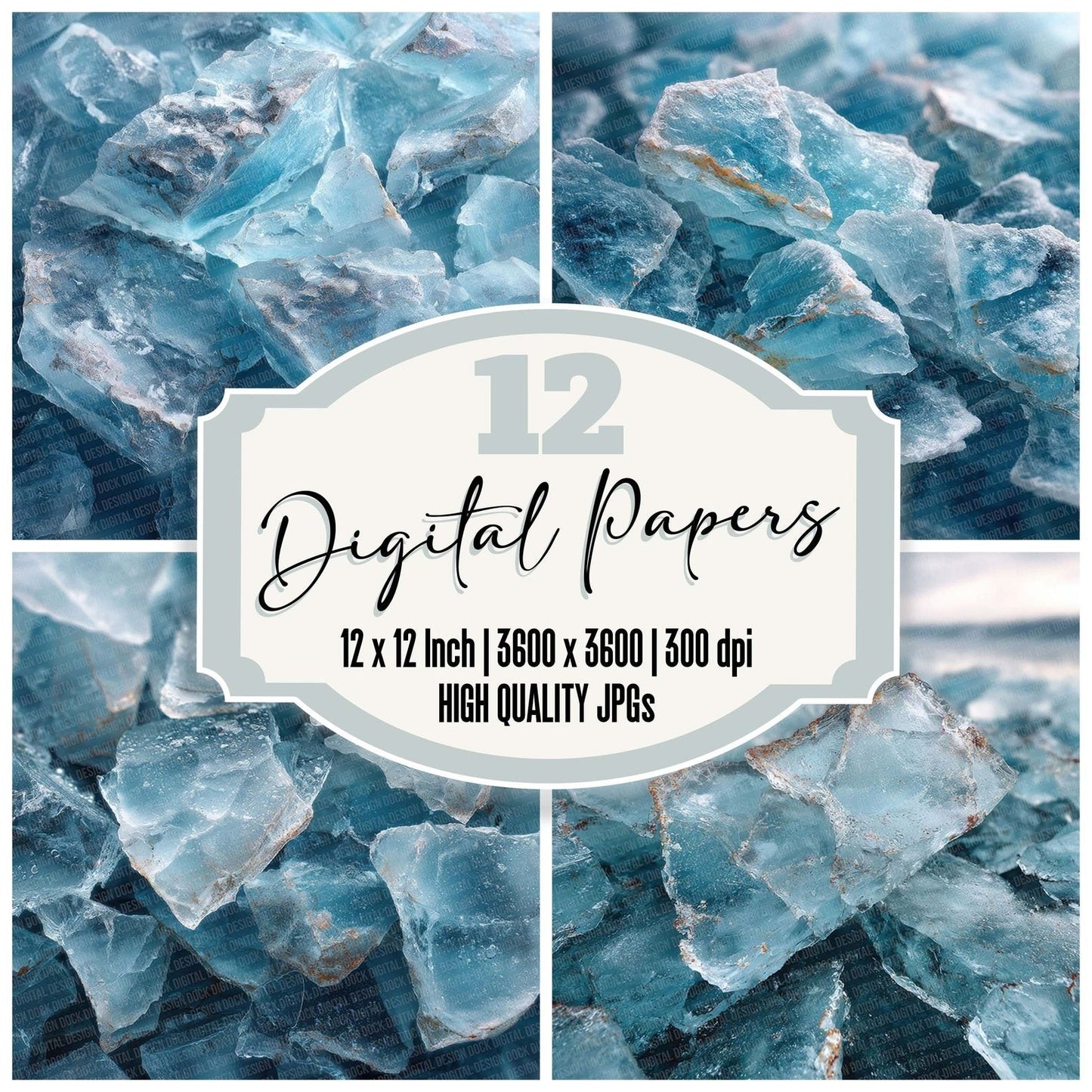 Ice Shard Texture Digital Paper Pack (DDD002055)