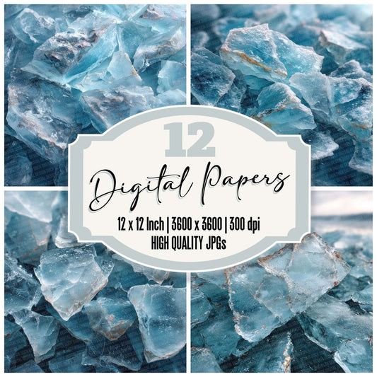 Ice Shard Texture Digital Paper Pack (DDD002055)