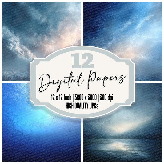 Icy Mist Winter Background Digital Paper Pack (DDD002058)