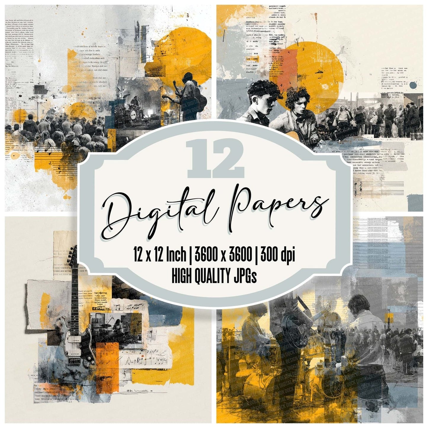 Indie Gig Moodboard Digital Paper Pack (DDD002062)