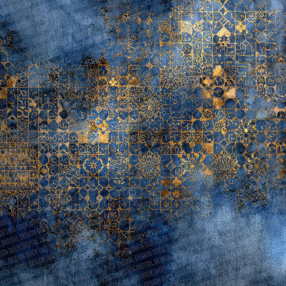 Indigo Gold Islamic Sacred Layers Digital Paper Pack (DDD002070)