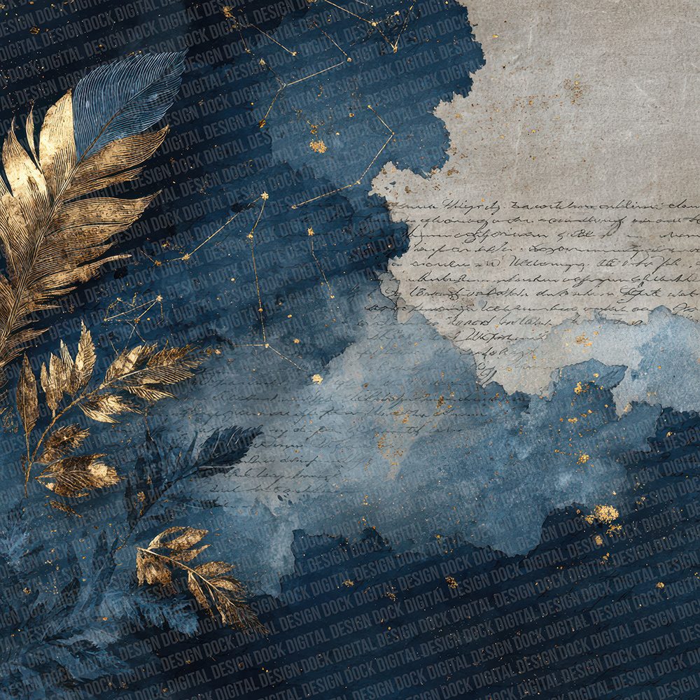 Indigo Ink Fade Digital Paper Pack (DDD002071)