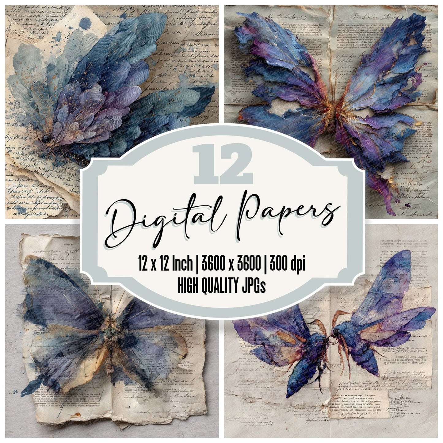 Indigo Moth Alchemy Digital Paper Pack (DDD007660)
