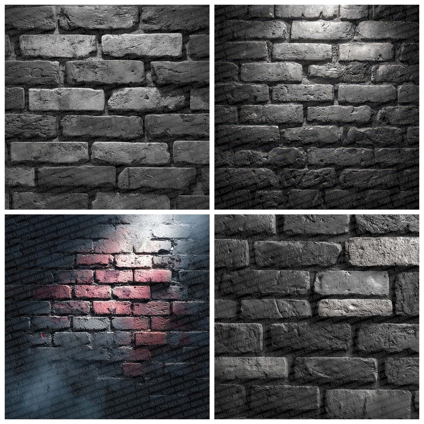 Industrial Charcoal Brick Wall Digital Paper Pack (DDD002083)