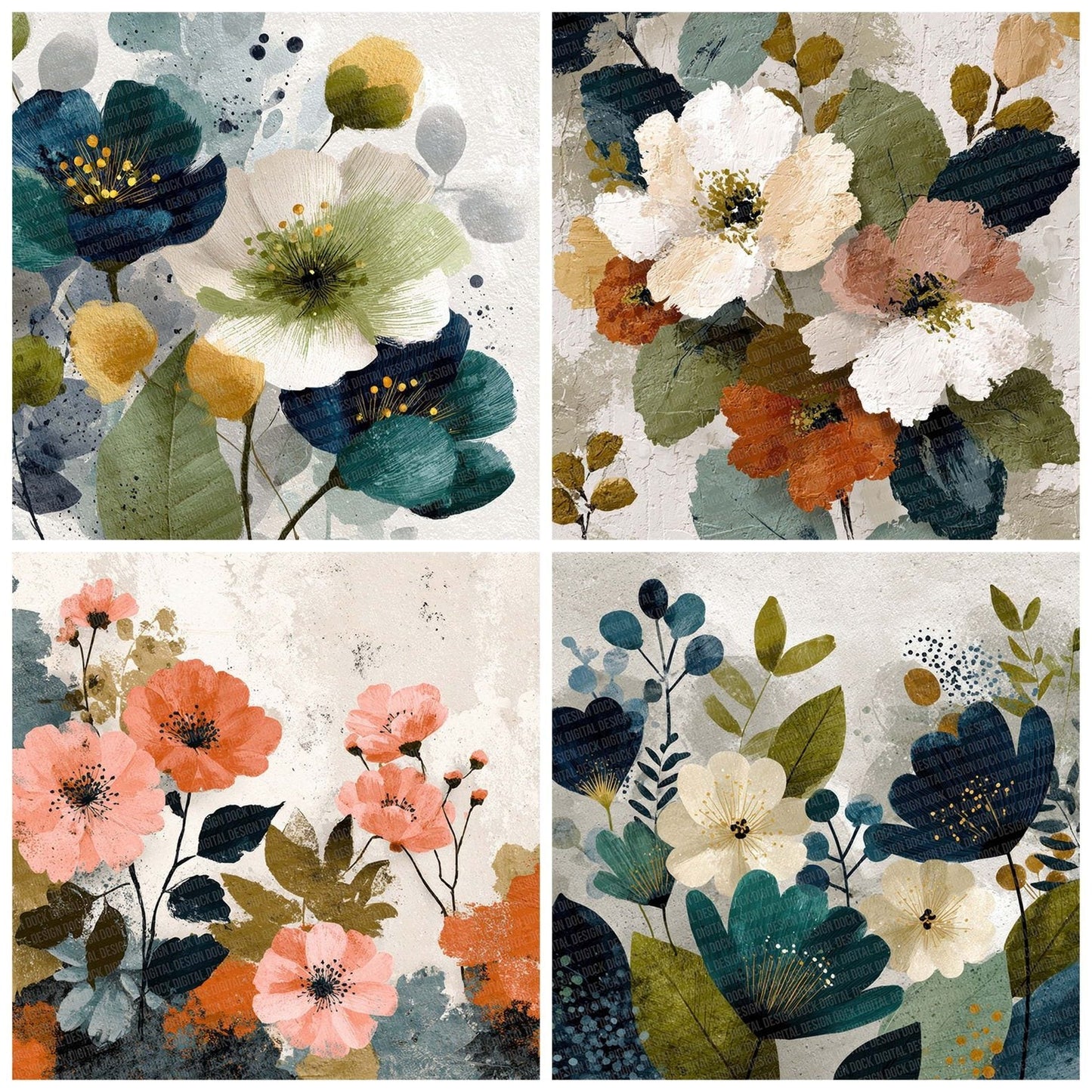 Ink Brush Botanicals Digital Paper Pack (DDD002092)