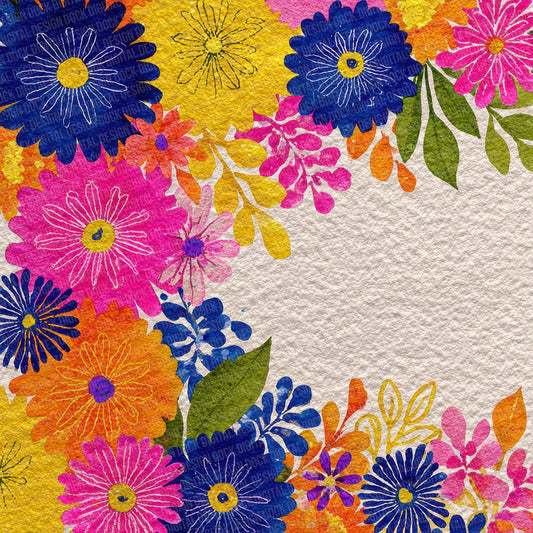 Ink Drawn Holi Florals Digital Paper Pack (DDD002099)