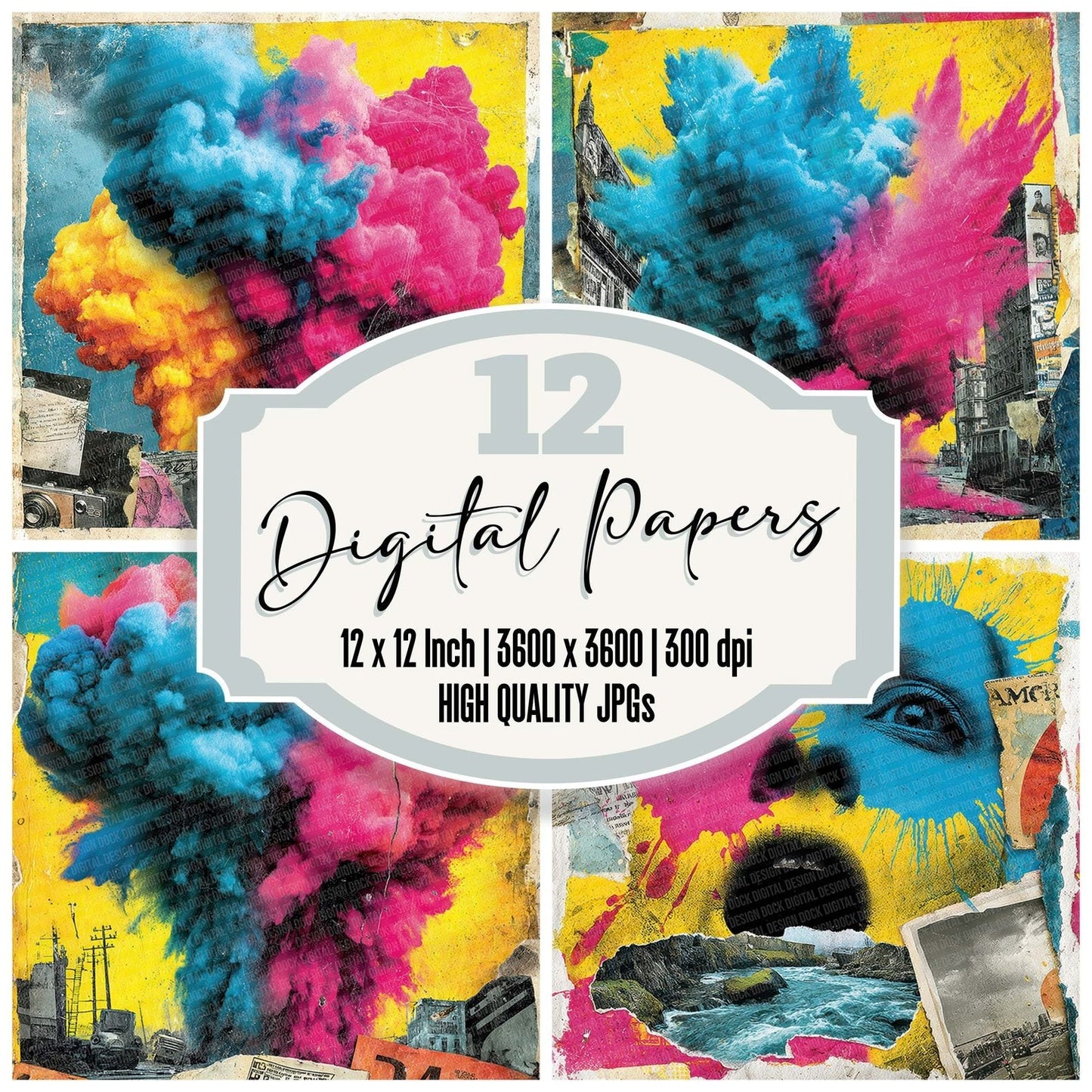 Ink Explosion Print Digital Paper Pack (DDD002101)