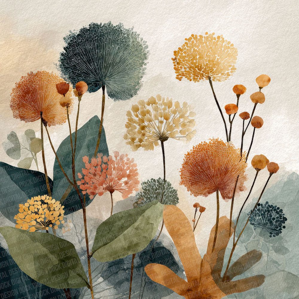 Ink Floral Wash Digital Paper Pack (DDD002103)
