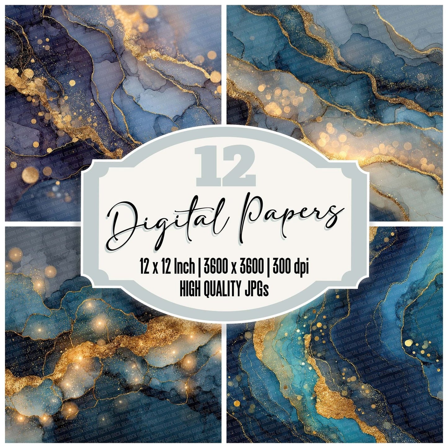 Ink Flow Shimmer Digital Paper Pack (DDD002104)
