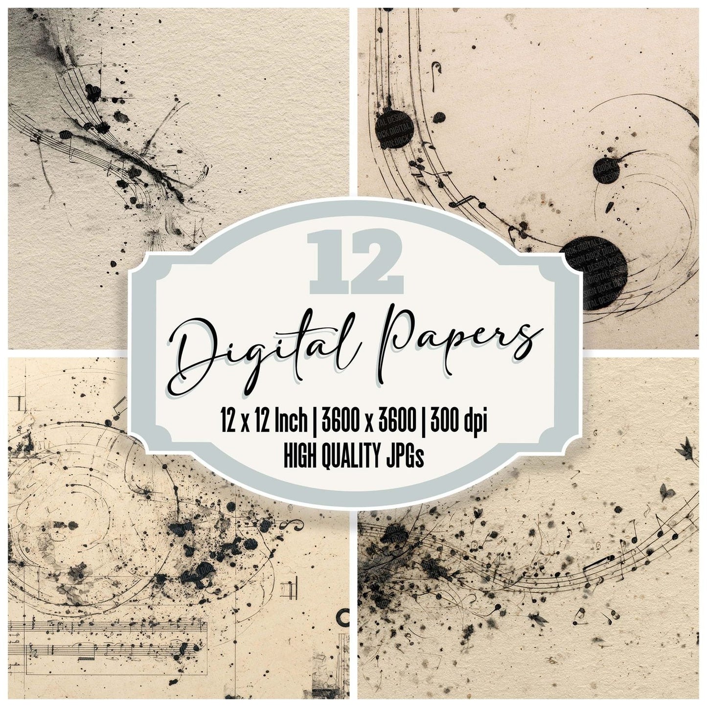 Ink Music Notation Digital Paper Pack (DDD002115)