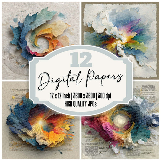 Ink Spiral Bloom Digital Paper Pack (DDD002127)