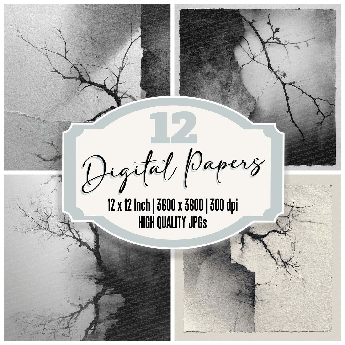 Ink Thorn Gothic Digital Paper Pack (DDD002131)