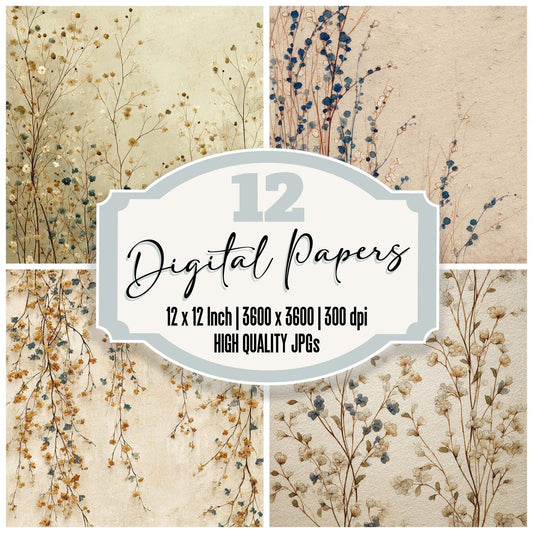 Ink Vine Linework Digital Paper Pack (DDD002134)