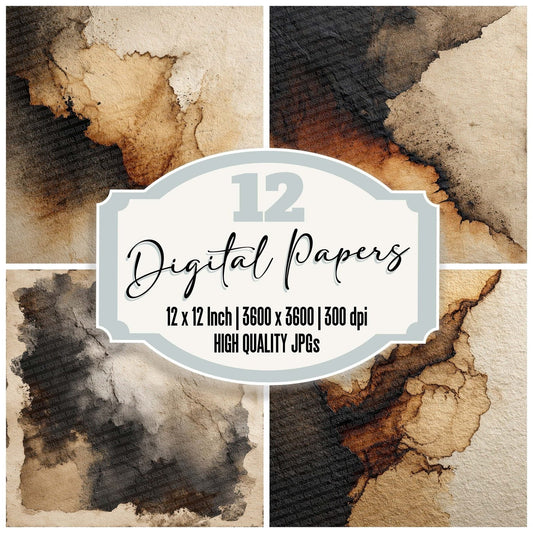 Ink Walnut Fade Digital Paper Pack (DDD002136)