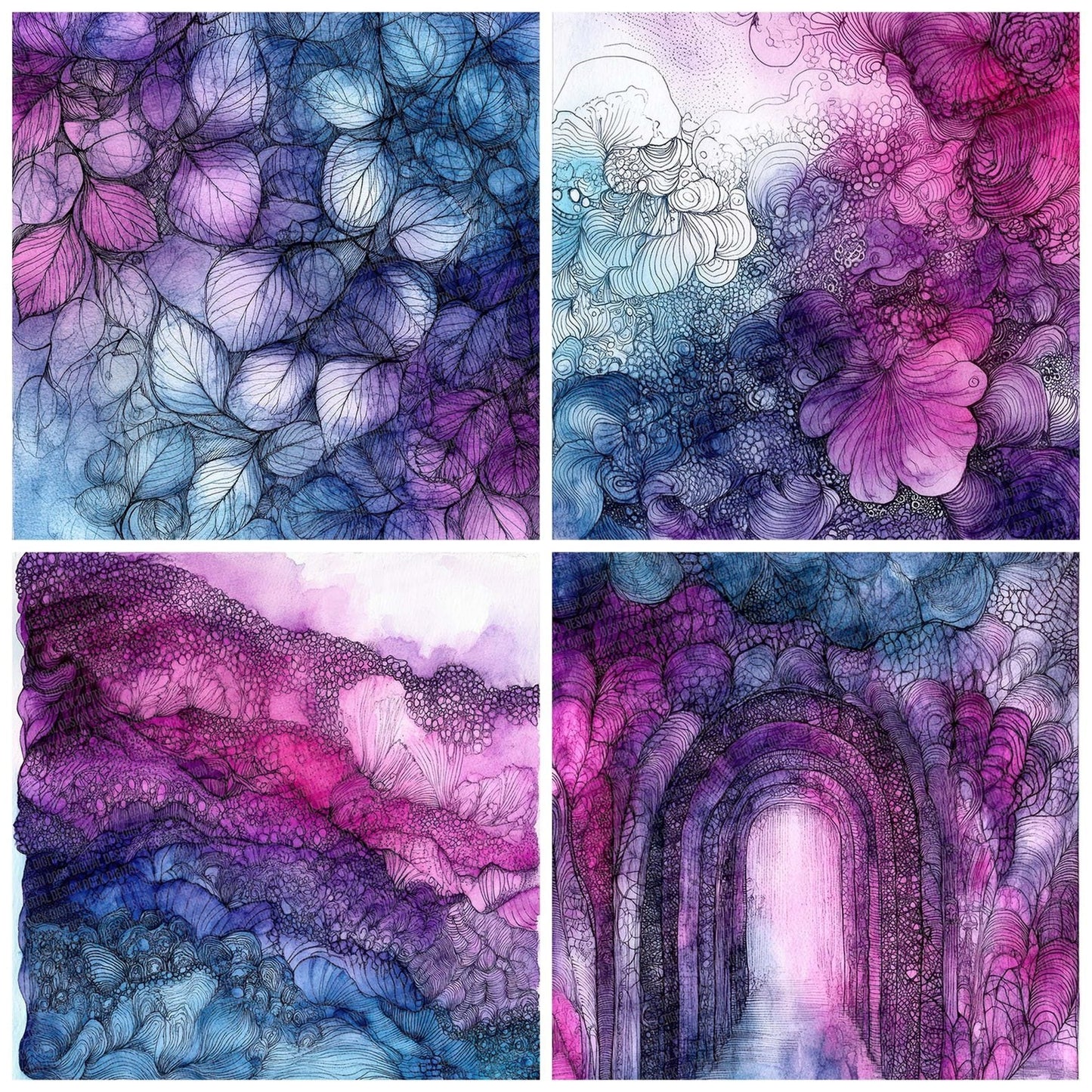Inky Bloom Fade Digital Paper Pack (DDD002141)