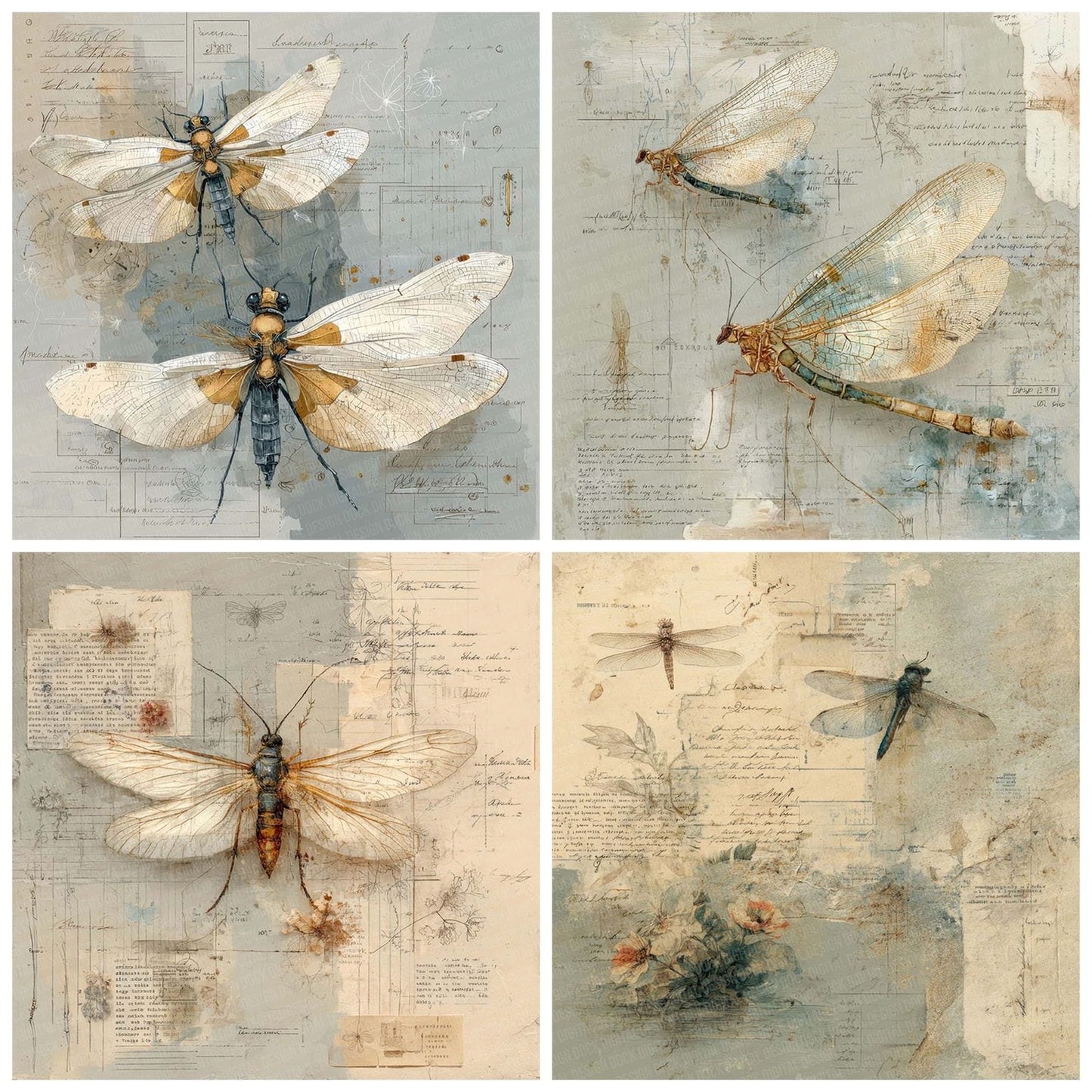 Insect Anatomy Notes Wash Digital Paper Pack (DDD002142)