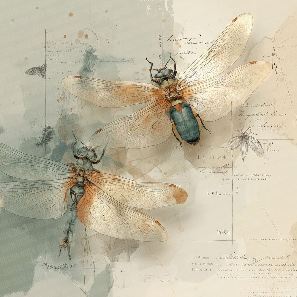 Insect Anatomy Notes Wash Digital Paper Pack (DDD002142)
