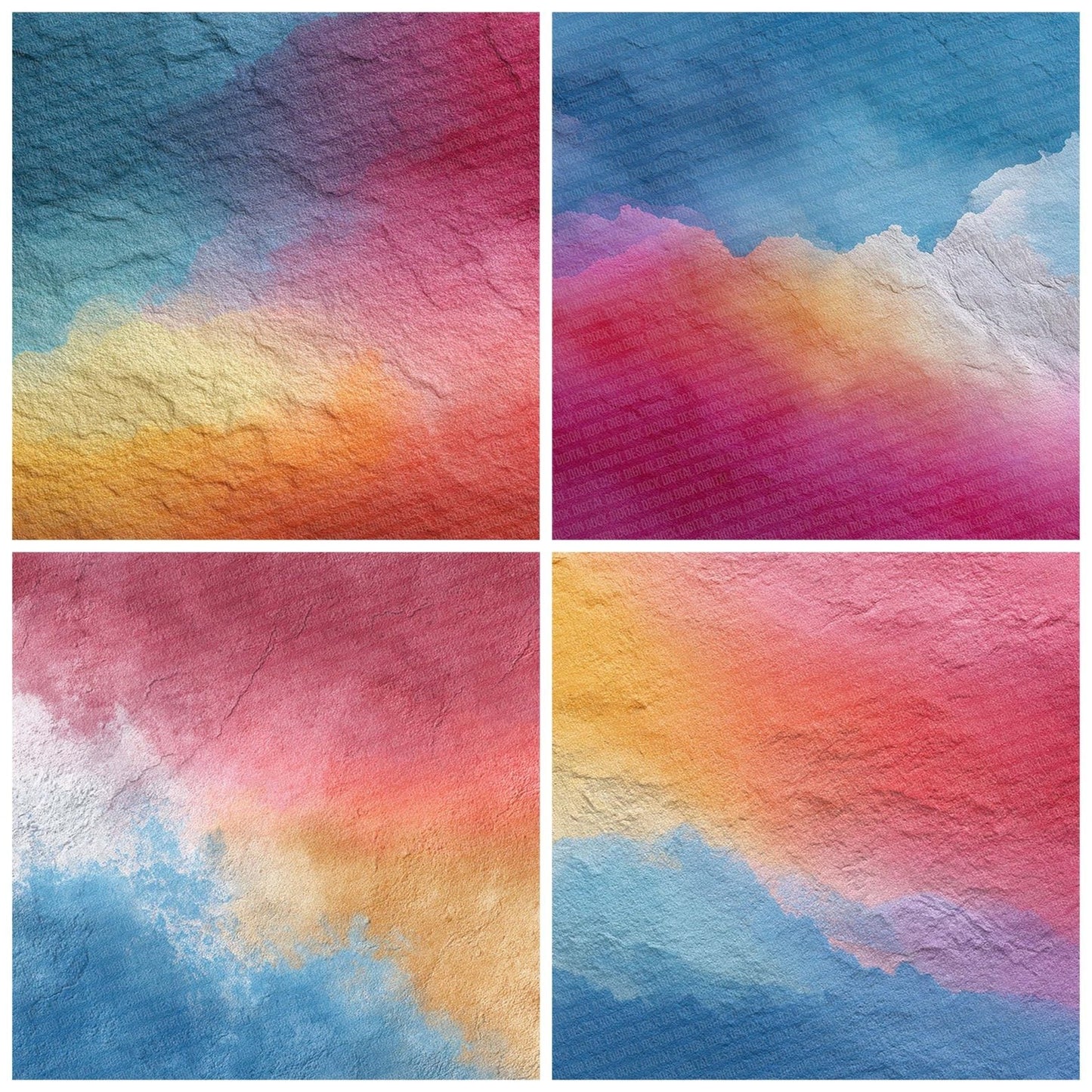 Inverted Watercolour Wash Rainbow Digital Paper Pack (DDD002147)