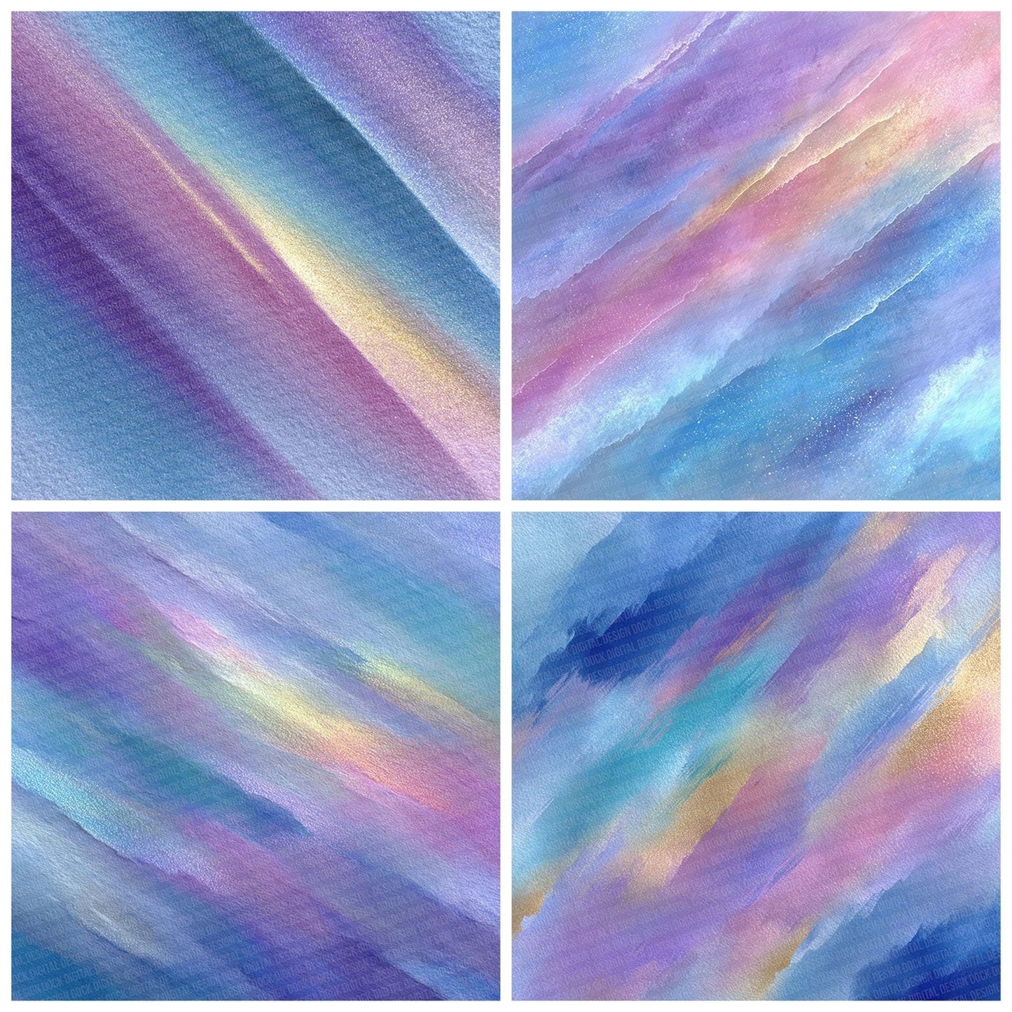Iridescent Pearl Watercolour Wash Digital Paper Pack (DDD002152)