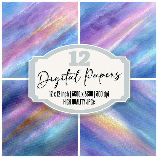 Iridescent Pearl Watercolour Wash Digital Paper Pack (DDD002152)