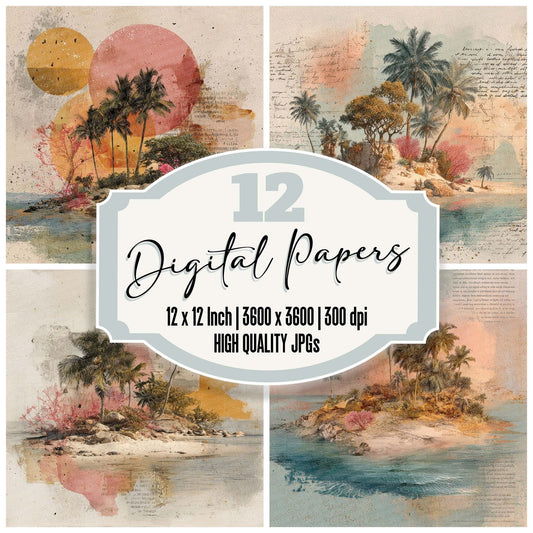Island Cutout Dream Digital Paper Pack (DDD002158)