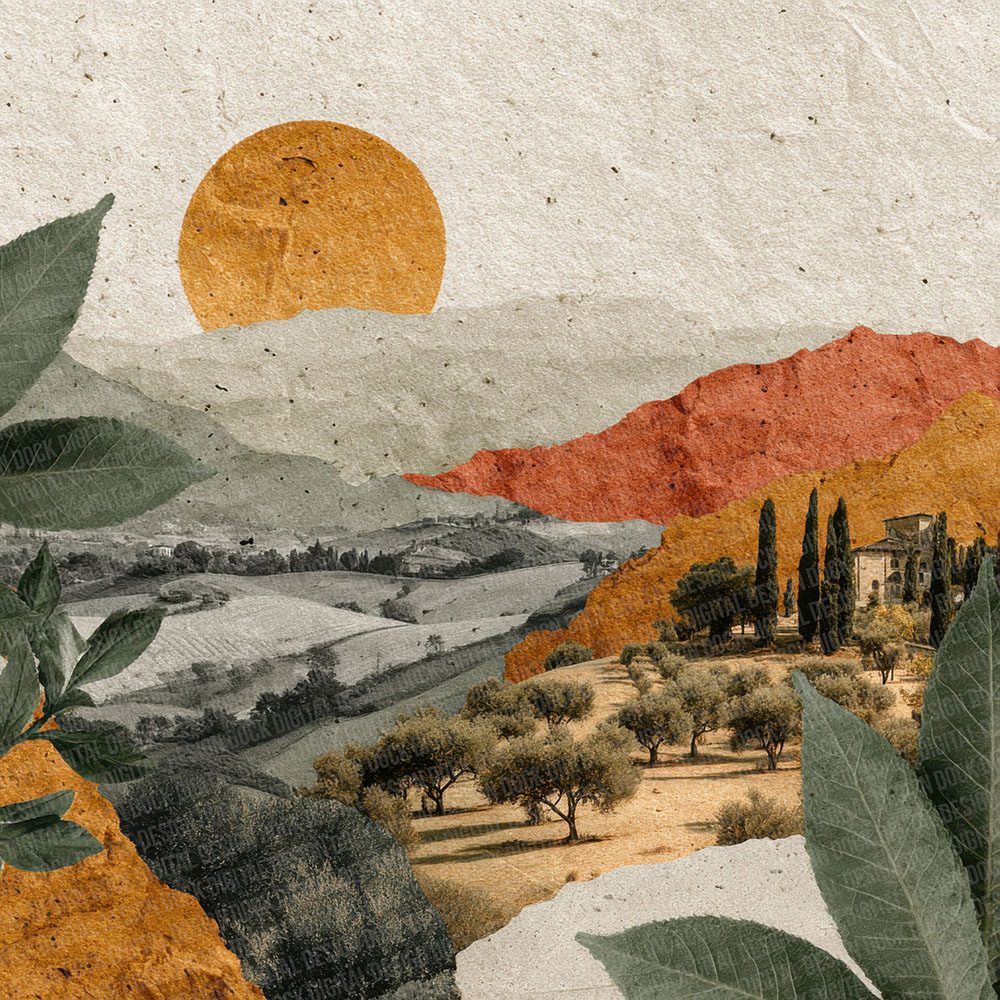 Italian Countryside Collage Digital Paper Pack (DDD002164)