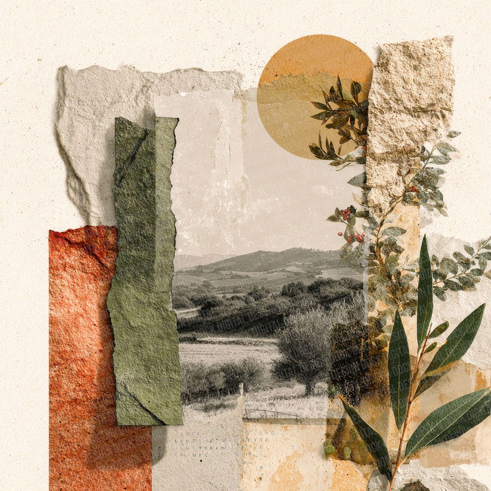 Italian Countryside Collage Digital Paper Pack (DDD002164)