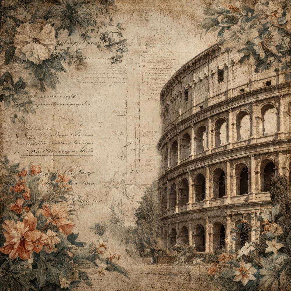 Italy Romance Colosseum Digital Paper Pack (DDD007776)