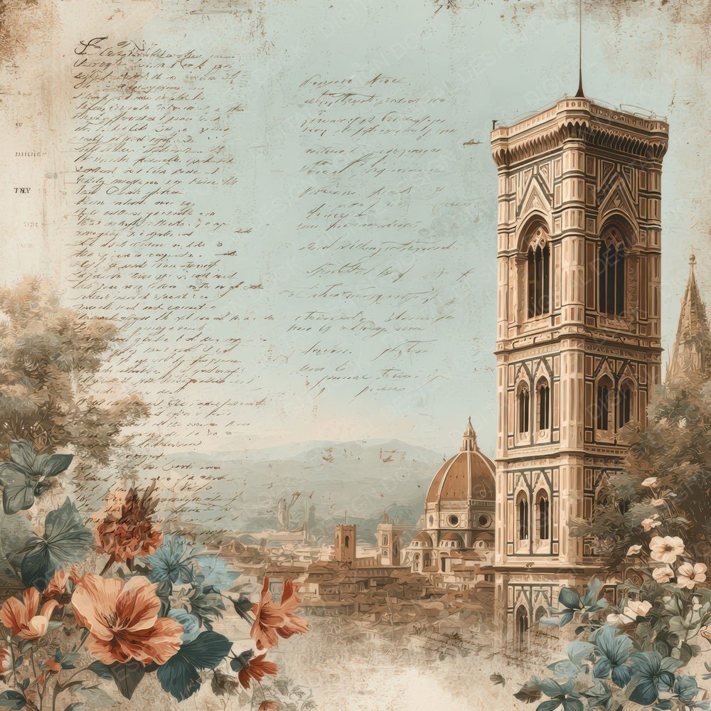 Italy Romance Florence Duomo Digital Paper Pack (DDD007777)