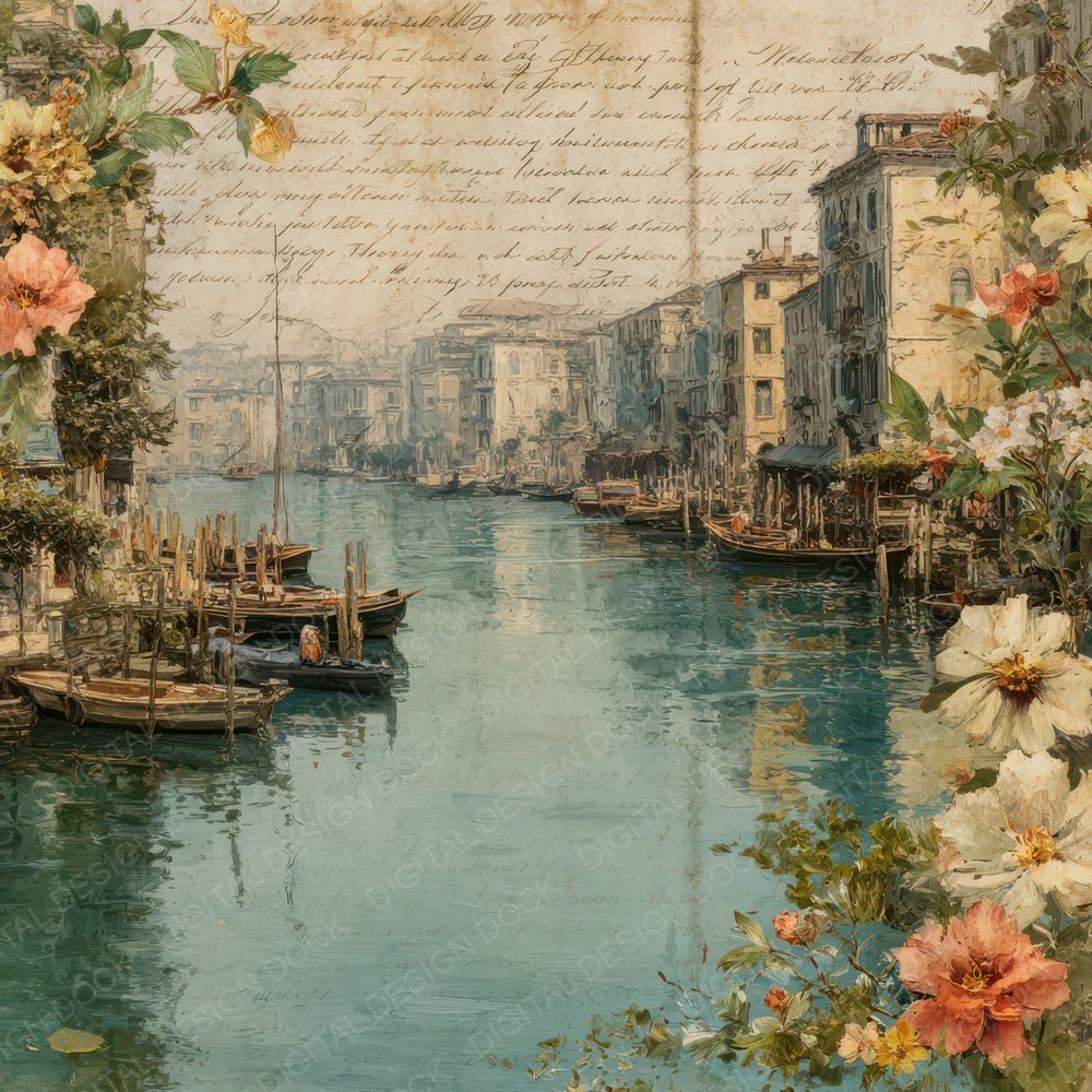 Italy Romance Venice Canals Digital Paper Pack (DDD007779)