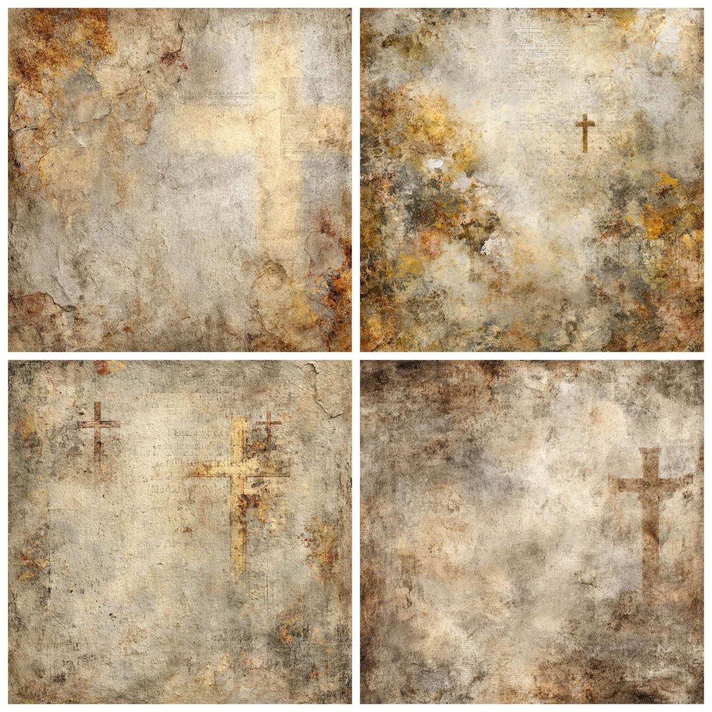 Ivory Gold Christian Sacred Layers Digital Paper Pack (DDD002173)
