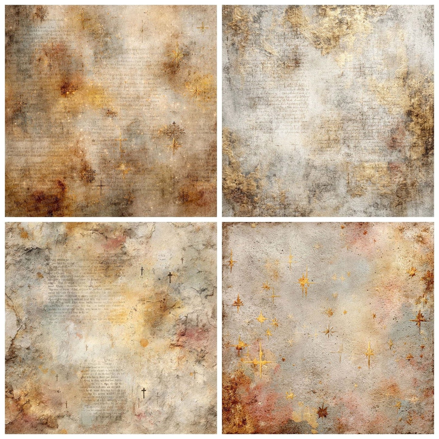 Ivory Gold Sacred Layers Digital Paper Pack (DDD002175)