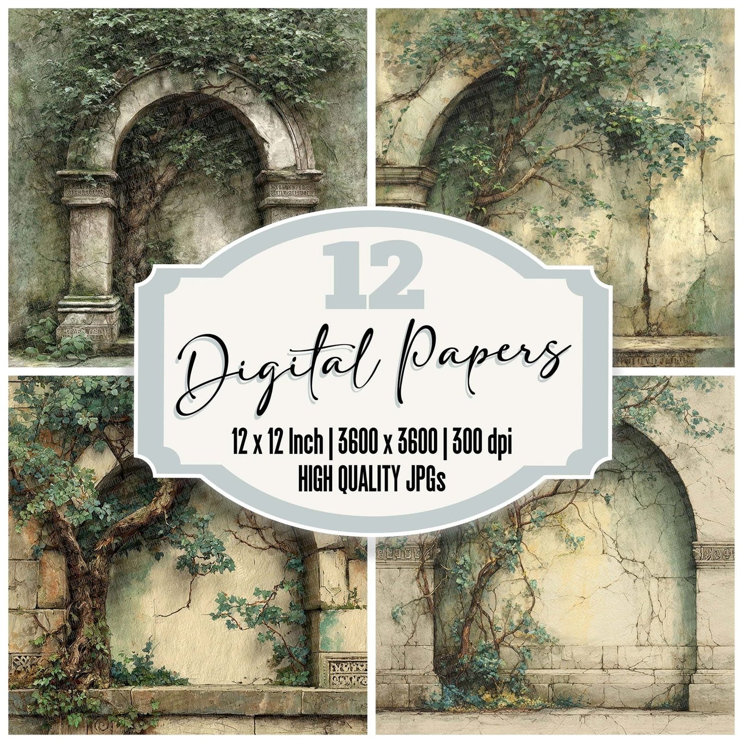 Ivy Arch Mossstone Digital Paper Pack (DDD007661)