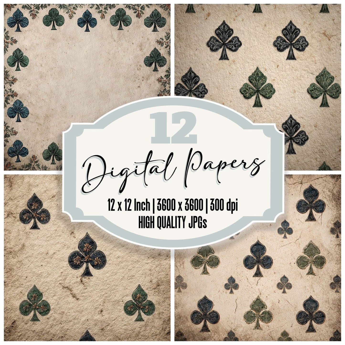Jack Clubs Background Digital Paper Pack (DDD002189)