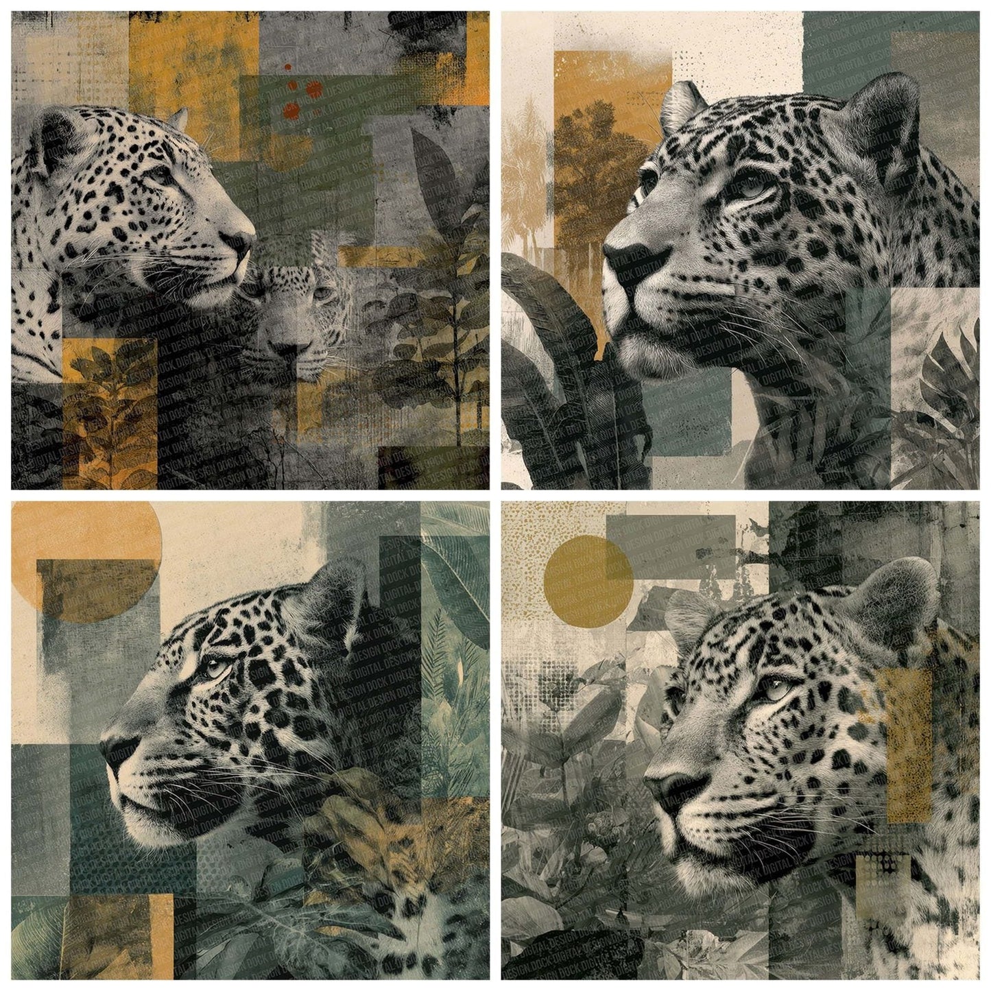 Jaguar Jungle Moodboard Digital Paper Pack (DDD002192)