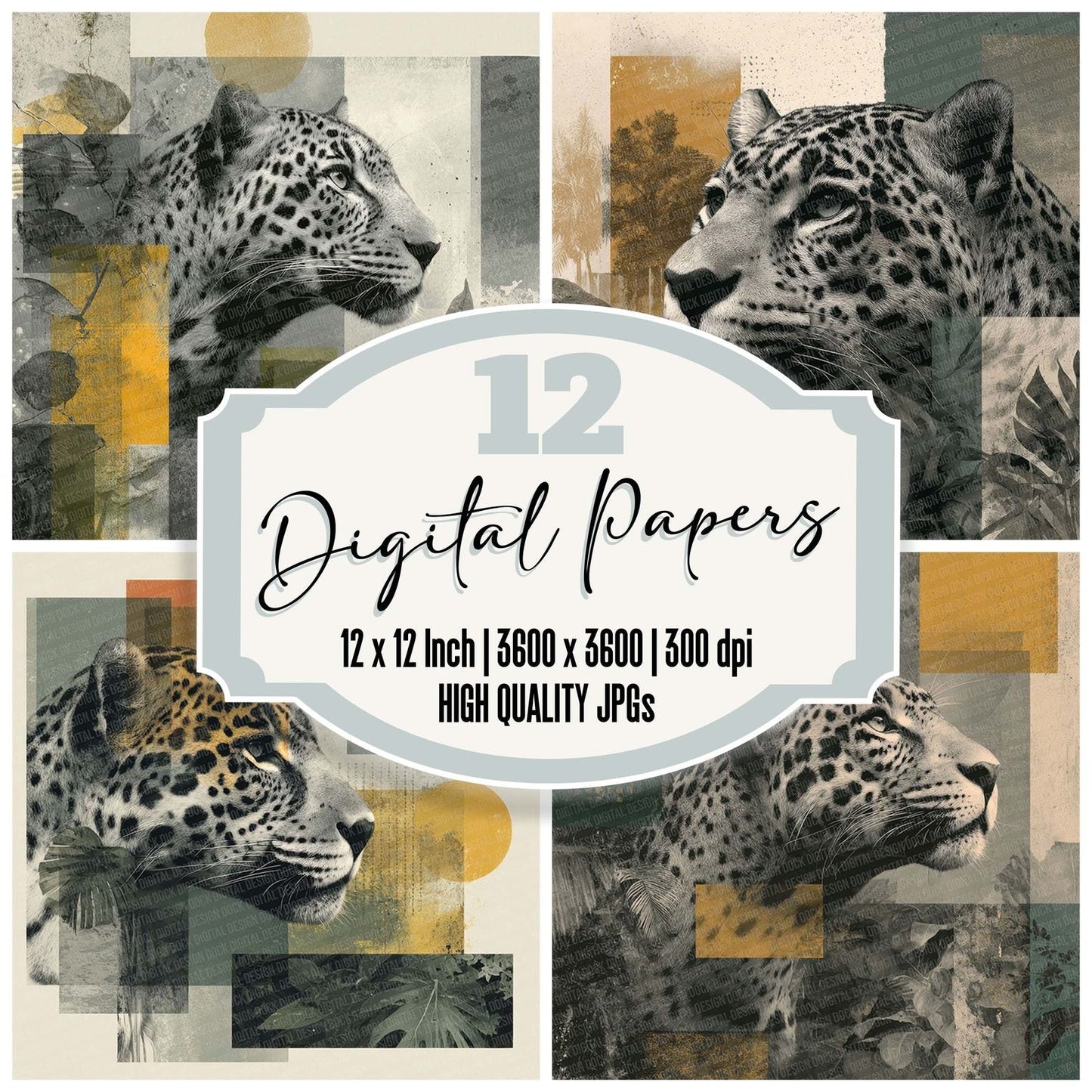 Jaguar Jungle Moodboard Digital Paper Pack (DDD002192)