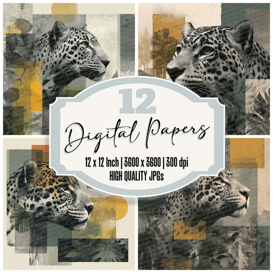 Jaguar Jungle Moodboard Digital Paper Pack (DDD002192)