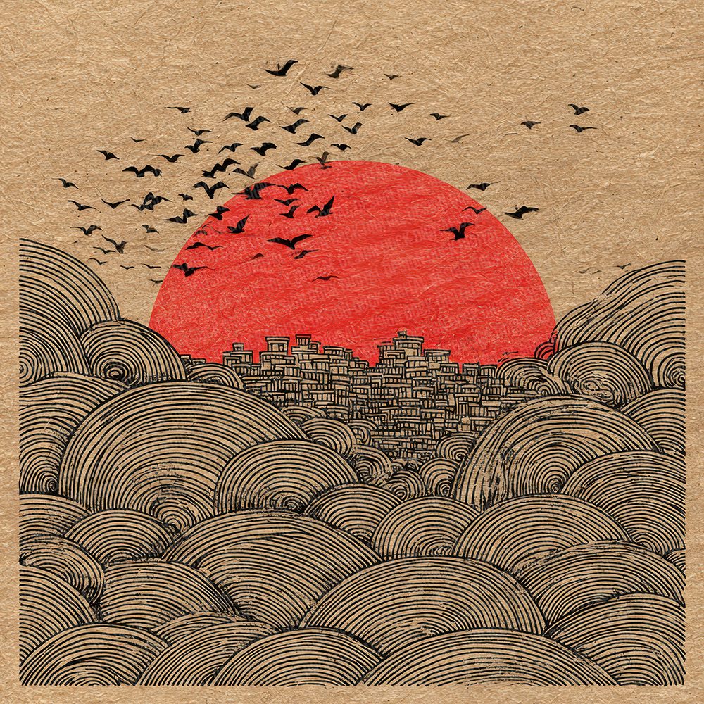 Japanese Red Sun Swirls Digital Paper Pack (DDD002206)