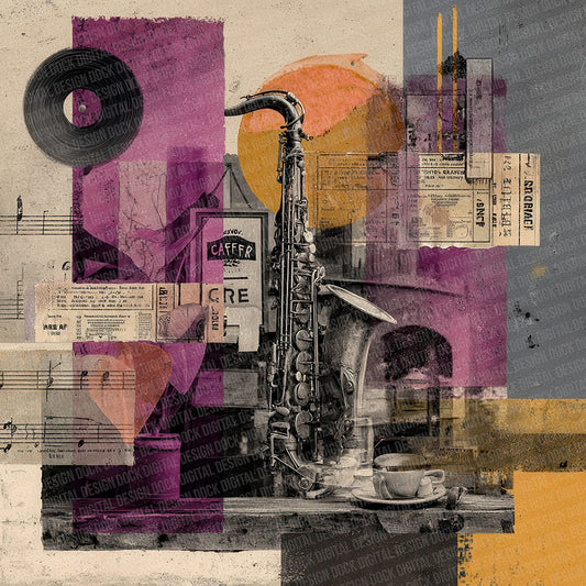 Jazz Vinyl Grunge Digital Paper Pack (DDD002210)