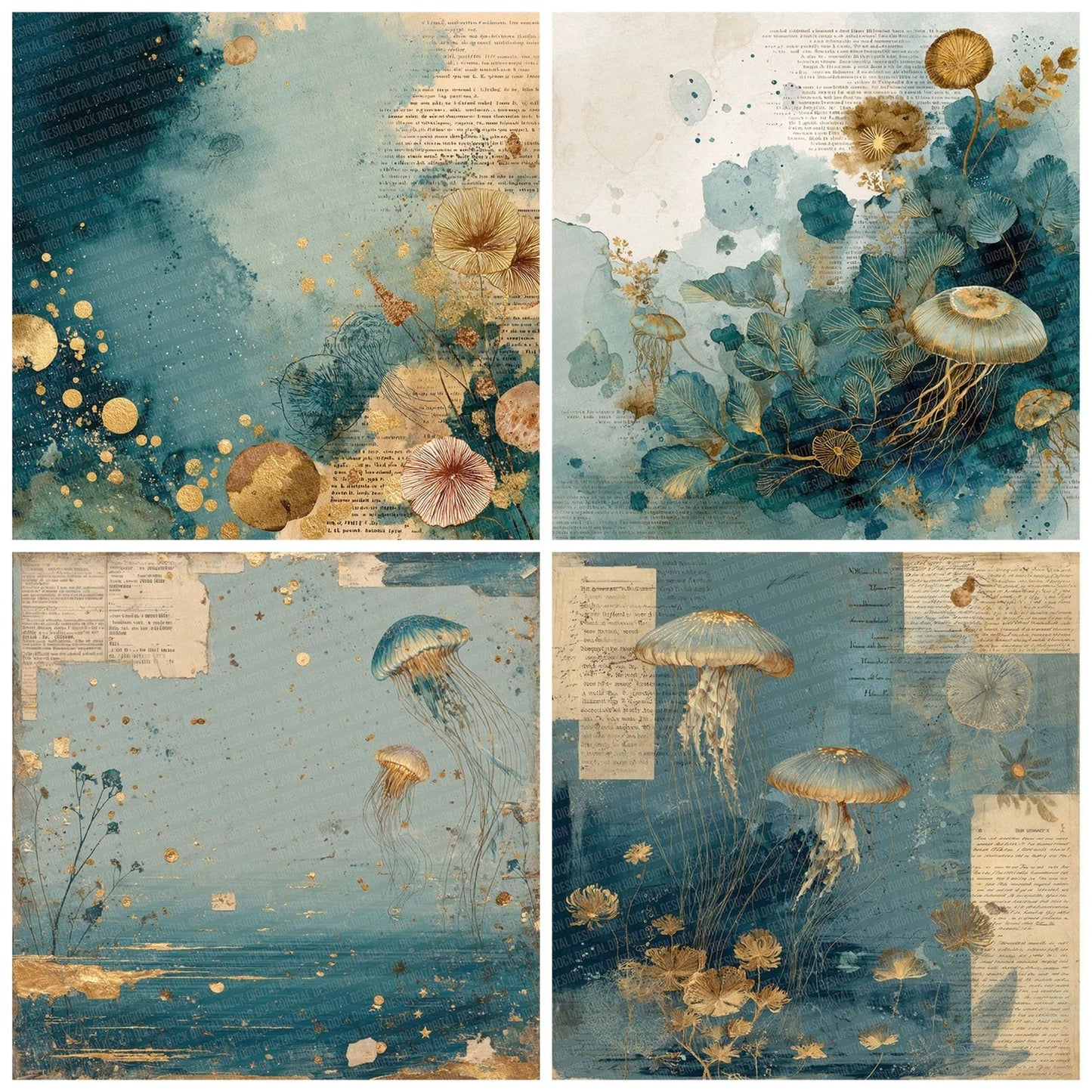 Jelly Fish Astro Layers Digital Paper Pack (DDD002211)
