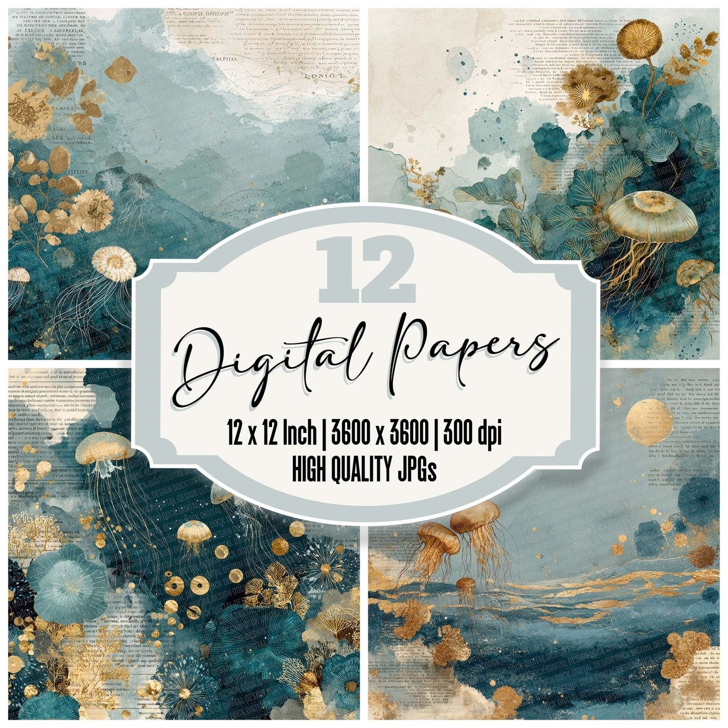 Jelly Fish Astro Layers Digital Paper Pack (DDD002211)