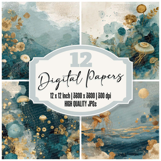 Jelly Fish Astro Layers Digital Paper Pack (DDD002211)