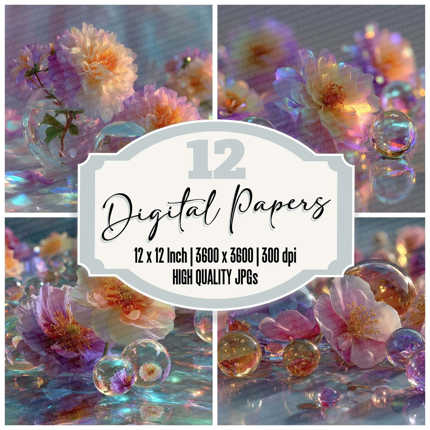 Jelly Orb Florals Digital Paper Pack (DDD002212)