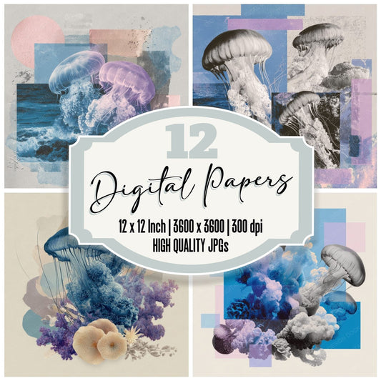Jellyfish Drift Moodboard Digital Paper Pack (DDD000028)