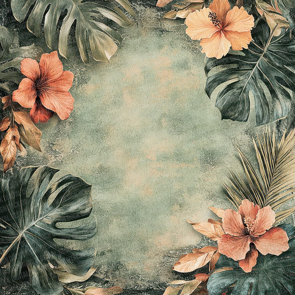 Jungle Floral Frame Digital Paper Pack (DDD002218)