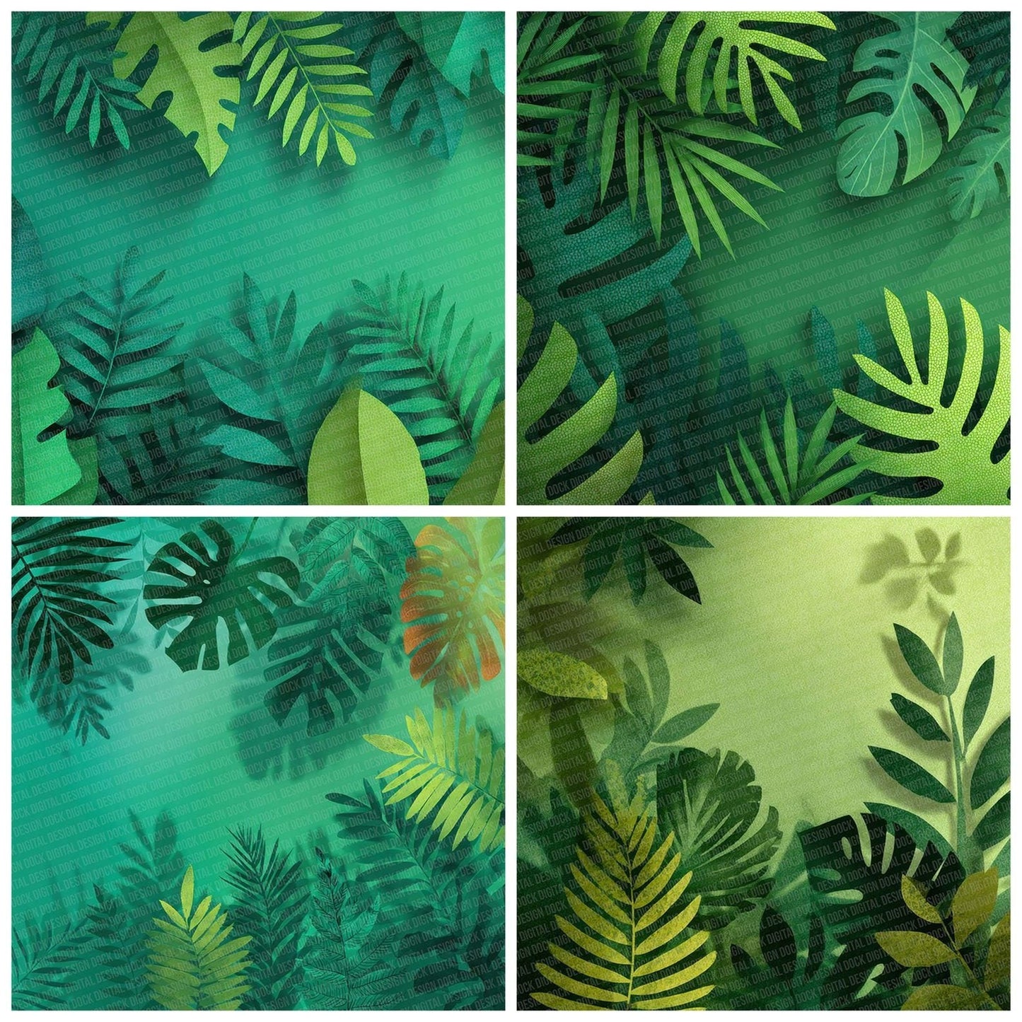 Jungle Leaf Fade Digital Paper Pack (DDD002220)