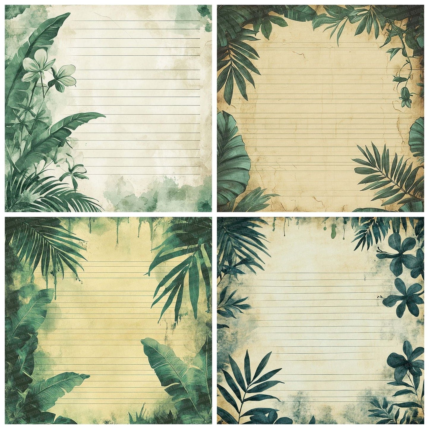 Jungle Orchid Border Digital Paper Pack (DDD002221)