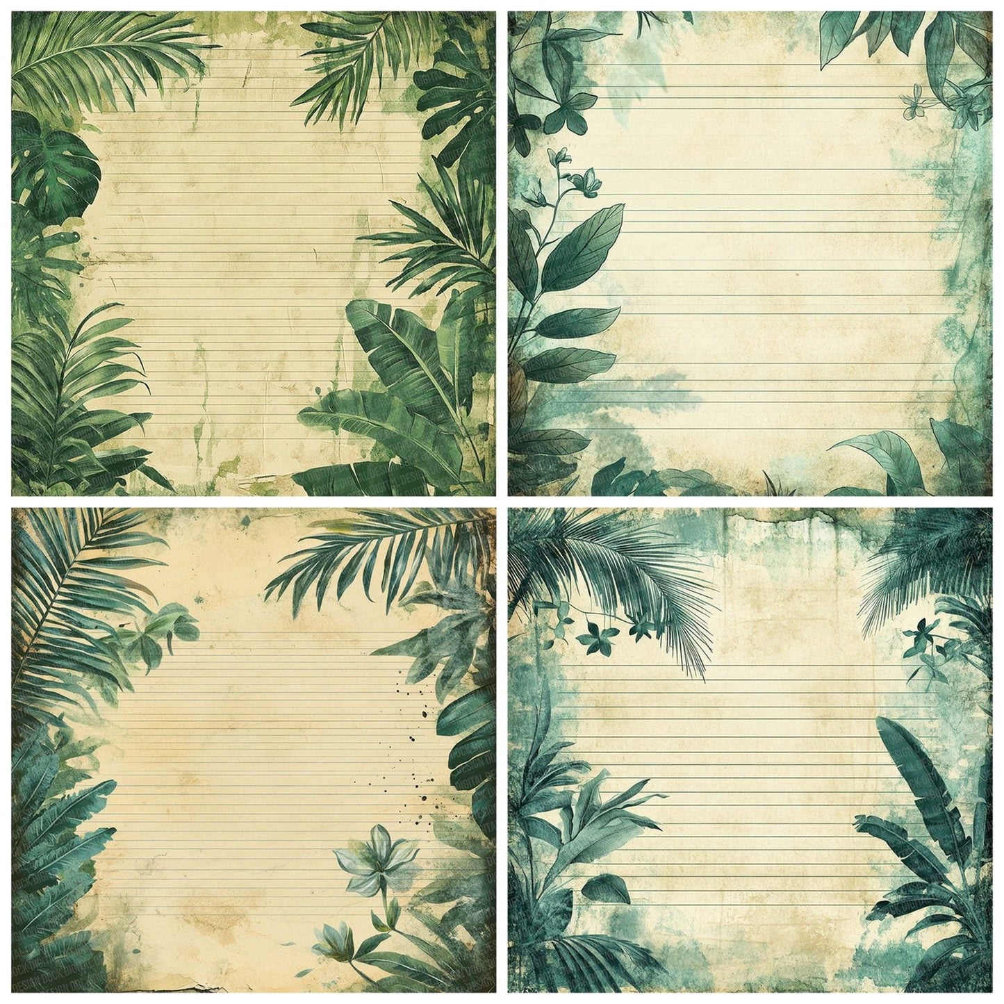 Jungle Orchid Border Digital Paper Pack (DDD002221)