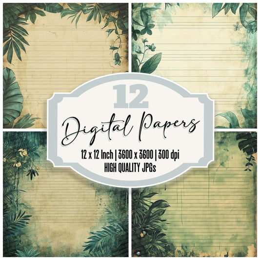 Jungle Orchid Border Digital Paper Pack (DDD002221)